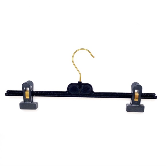 CHANEL CC gold metal logo black velvet velour bottoms clothing closet hanger - Picture 2 of 6